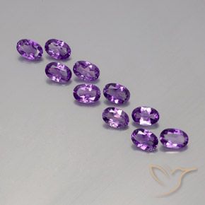 3.84ctw 天然 中深紫紫色 紫水晶, 椭圆形, VVS-VS