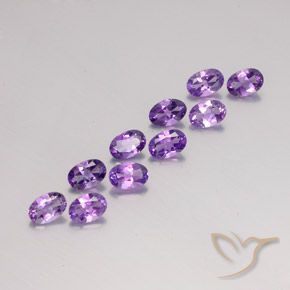 3.97天然紫罗兰色紫水晶，椭圆形切割，6×4.1毫米，VVS-VS