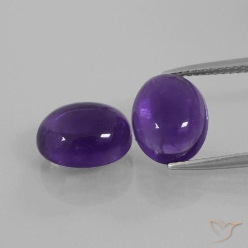 6.90ctw 天然 中紫 紫水晶, 椭圆形, 透明