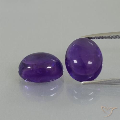 7.84ctw 天然 中紫 紫水晶, 椭圆形, 透明