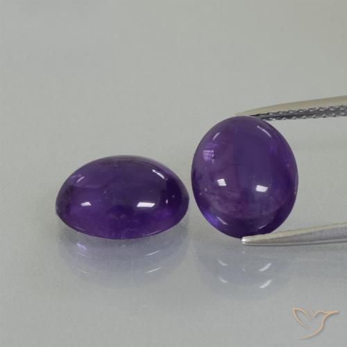 6.87ctw 天然 中紫 紫水晶, 椭圆形, 透明
