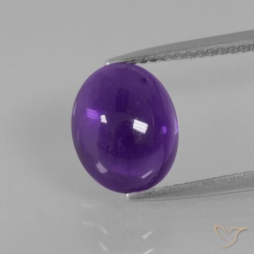 3.62ct 天然 中紫 紫水晶, 椭圆形, 透明