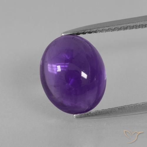 3.81ct 天然 中紫 紫水晶, 椭圆形, 透明