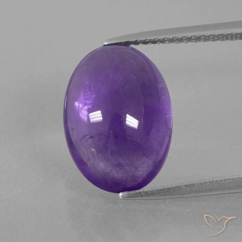 6.34ct 天然 中浅紫色 紫水晶, 椭圆形, 透明