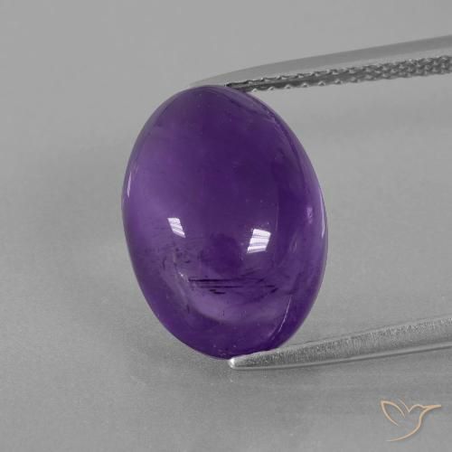 6.95ct 天然 中紫 紫水晶, 椭圆形, 透明