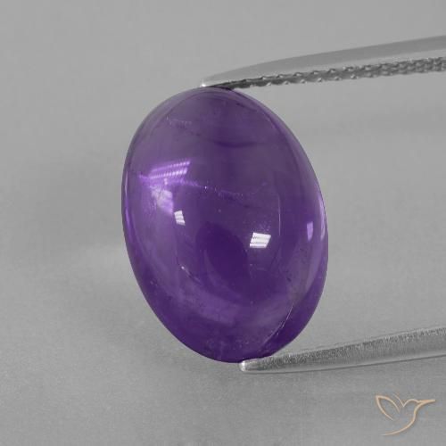6.85ct 天然 中紫 紫水晶, 椭圆形, 透明