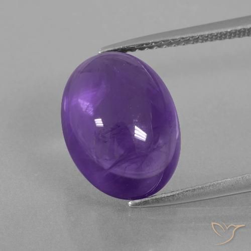7.03ct 天然 中紫 紫水晶, 椭圆形, 透明
