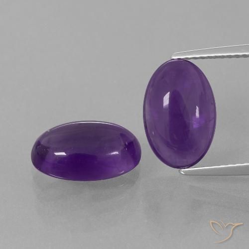 6.76ctw 天然 中紫 紫水晶, 椭圆形, 透明