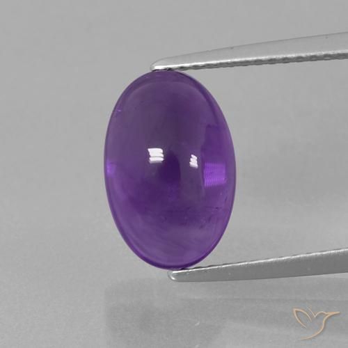 3.98ct 天然 中紫 紫水晶, 椭圆形, 透明