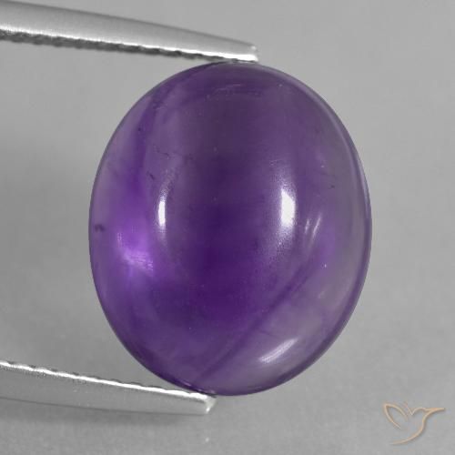 7.17ct 天然 中紫 紫水晶, 椭圆形, 透明
