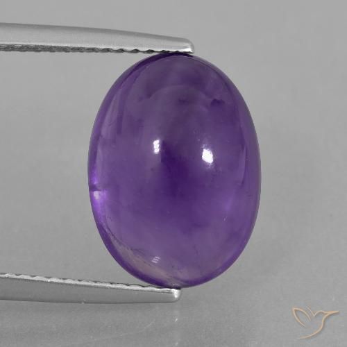 6.73ct 天然 中紫 紫水晶, 椭圆形, 透明