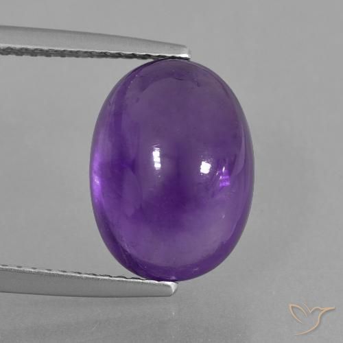 6.87ct 天然 中浅紫色 紫水晶, 椭圆形, 透明
