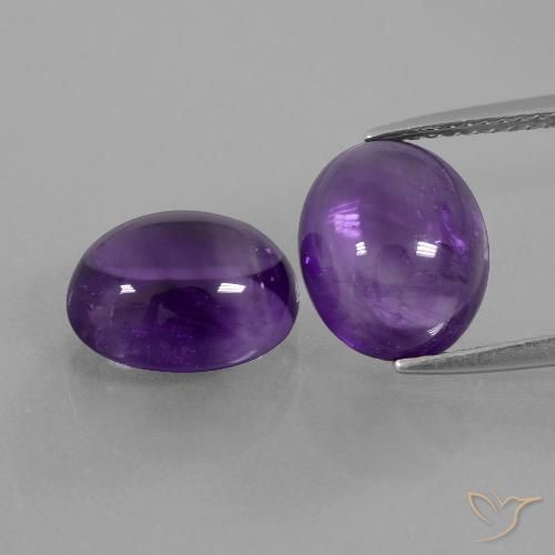 7.69ctw 天然 中紫 紫水晶, 椭圆形, 透明