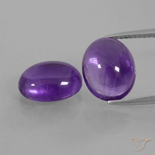 7.01ctw 天然 中紫 紫水晶, 椭圆形, 透明
