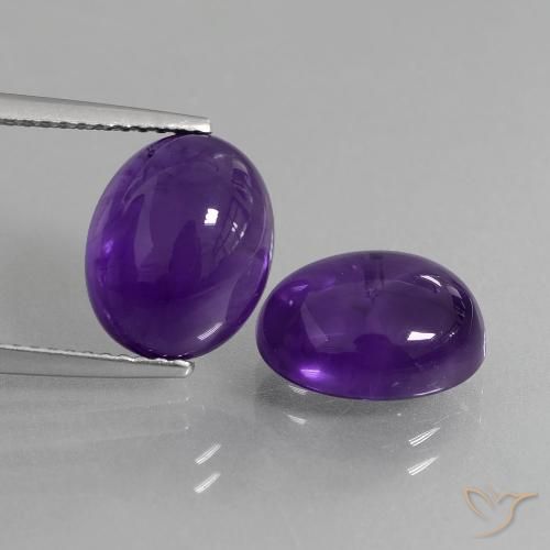 7.89ctw 天然 中紫 紫水晶, 椭圆形, 透明