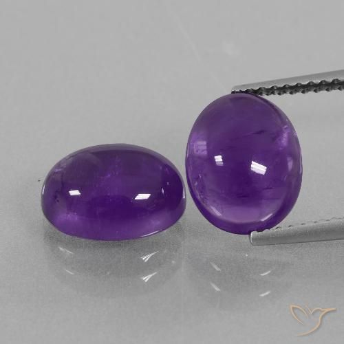 5.83ctw 天然 中紫 紫水晶, 椭圆形, 透明