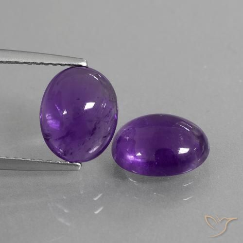4.97ctw 天然 中紫 紫水晶, 椭圆形, 透明