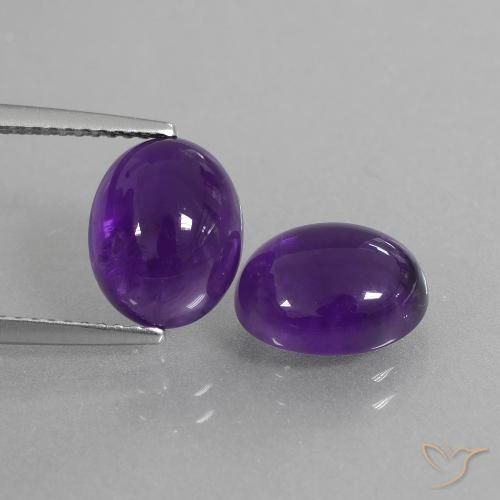 5.95ctw 天然 中紫 紫水晶, 椭圆形, 透明