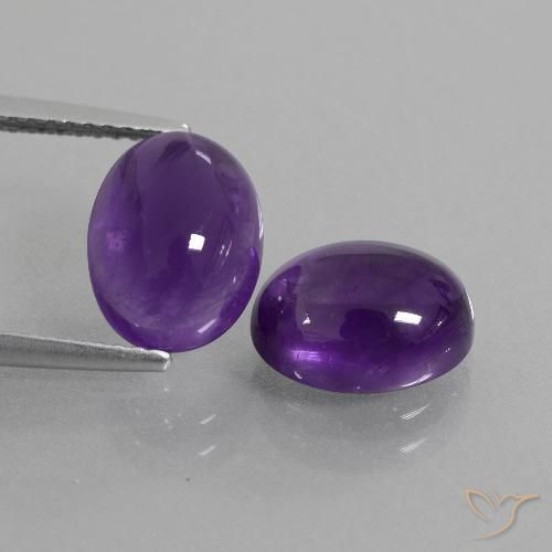 5.78ctw 天然 中紫 紫水晶, 椭圆形, 透明