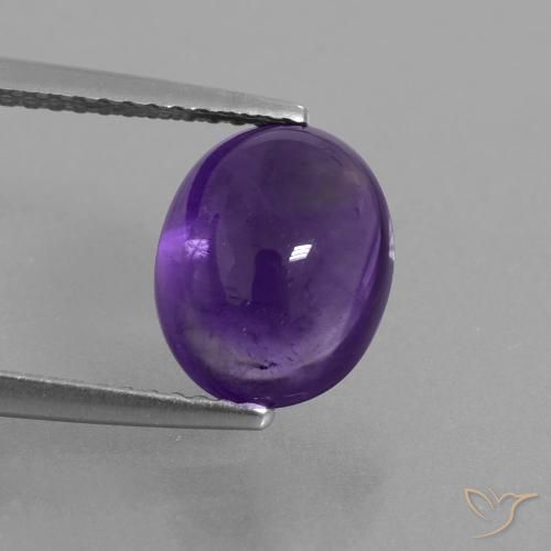 3.29ct 天然 中紫 紫水晶, 椭圆形, 透明