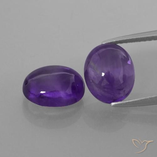 5.33ctw 天然 中紫 紫水晶, 椭圆形, 透明
