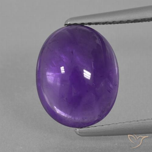 5.41ct 天然 中紫 紫水晶, 椭圆形, 透明