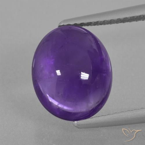 5.53ct 天然 中紫 紫水晶, 椭圆形, 透明