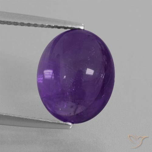 5.19ct 天然 中紫 紫水晶, 椭圆形, 透明