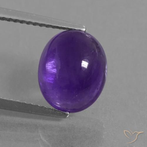 3.52ct 天然 中紫 紫水晶, 椭圆形, 半透明