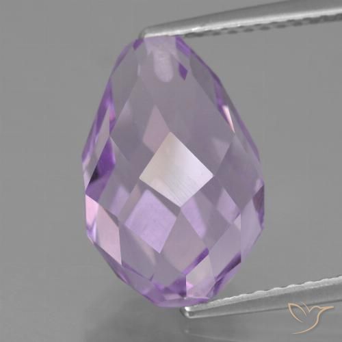 7.63ct 天然 淡粉紫 紫水晶, 泪滴形, VS
