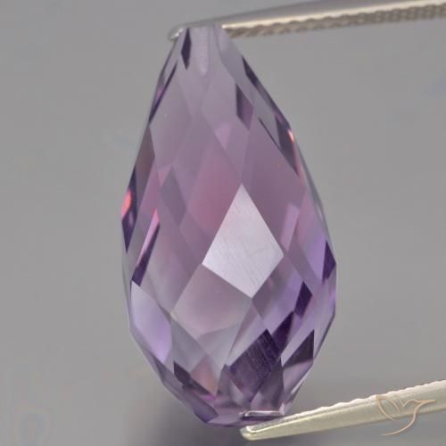 12.34ct 天然 中紫 紫水晶, 泪滴形, VVS-VS