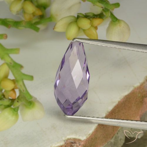3.52ct 天然 粉红色鸢尾紫 紫水晶, 泪滴形, VS