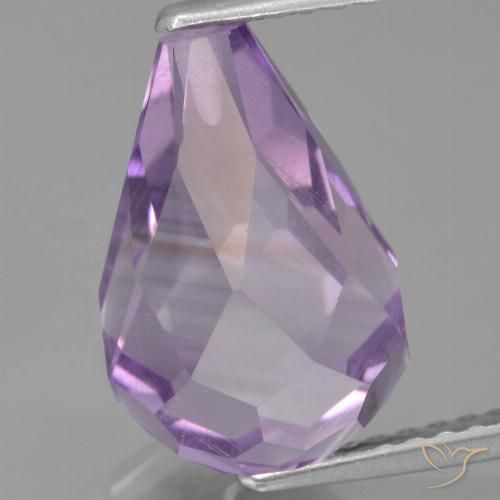 4.95ct 天然 中紫 紫水晶, 泪滴形, VS