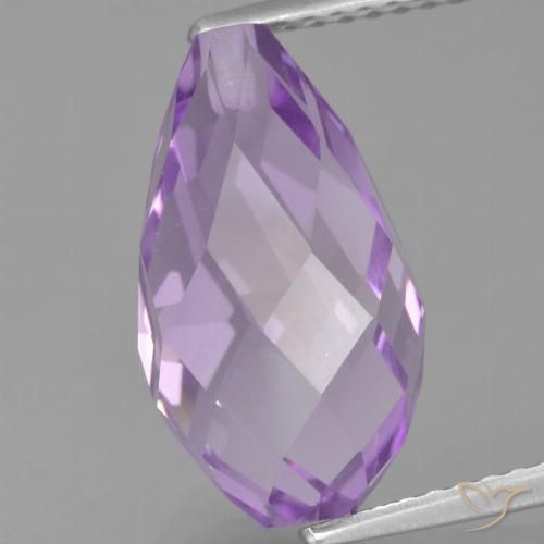6.31ct 天然 粉紫罗兰色 紫水晶, 泪滴形, VS