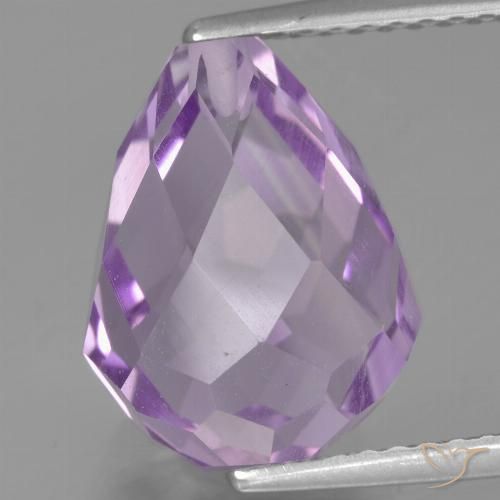 6.36ct 天然 粉红色鸢尾紫 紫水晶, 泪滴形, VS