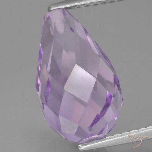 5.94ct 天然 中紫 紫水晶, 泪滴形, VS