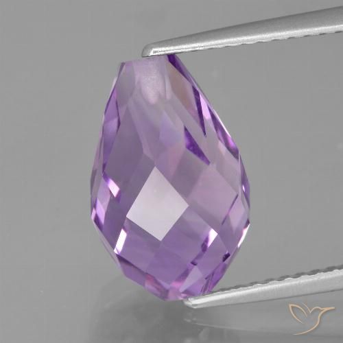 5.68ct 天然 紫色紫罗兰色 紫水晶, 泪滴形, VS