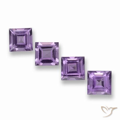 3.87ctw 天然 中紫粉色 紫水晶, 正方形, VVS-VS