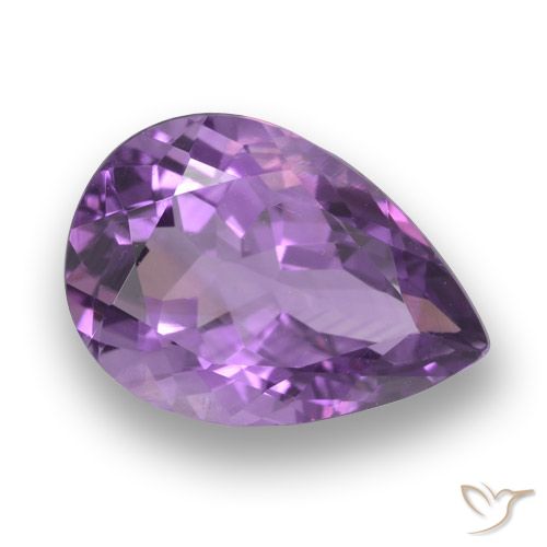 3.88ct 天然 深紫罗兰 紫水晶, 梨形, VVS-VS