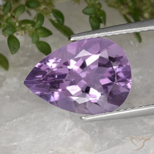 3.43ct 天然 中紫 紫水晶, 梨形, VS