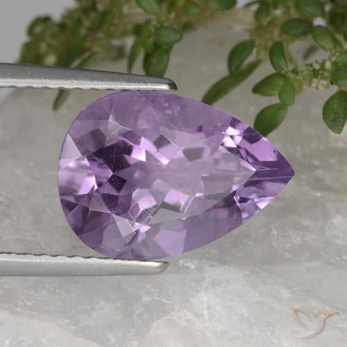 3.43克拉天然紫水晶，梨形，VS