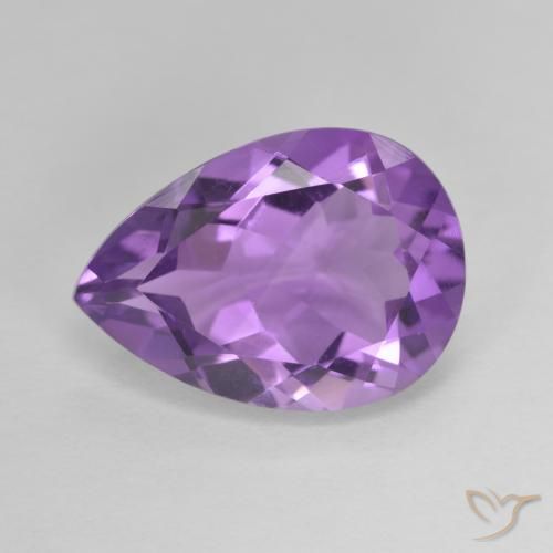 4.58ct 天然 中等紫罗兰色 紫水晶, 梨形, VVS