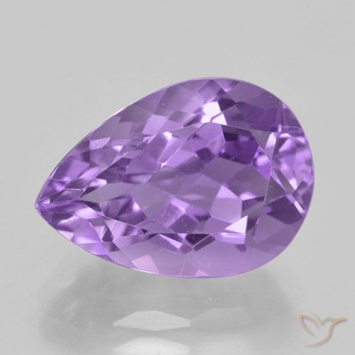 5.28克拉天然紫水晶，梨形，VVS