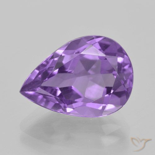 5.03ct 天然 紫色紫罗兰色 紫水晶, 梨形, VVS
