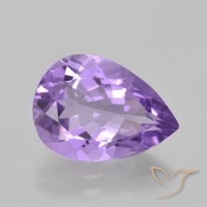 4.48克拉天然紫水晶，梨形，VVS
