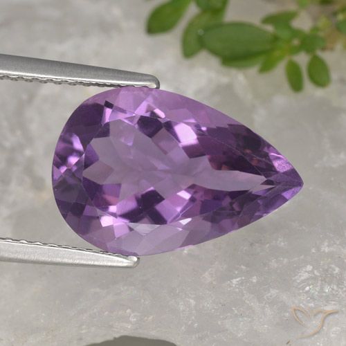 4.56ct 天然 中紫 紫水晶, 梨形, VVS