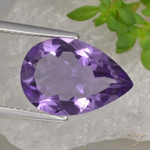 4.27ct 天然 中紫 紫水晶, 梨形, VVS-VS