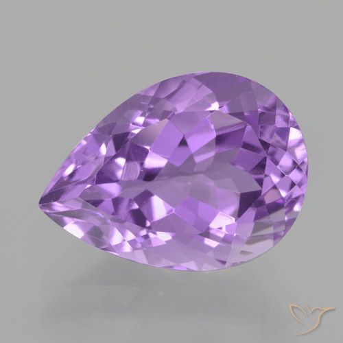 5.69ct 天然 粉紫罗兰色 紫水晶, 梨形, VVS