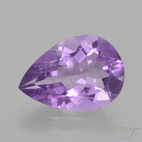 4.03ct 天然 中紫 紫水晶, 梨形, VS
