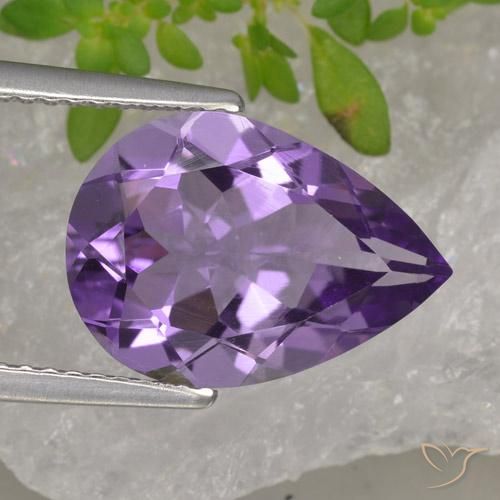 3.89ct 天然 深紫罗兰色 紫水晶, 梨形, VS